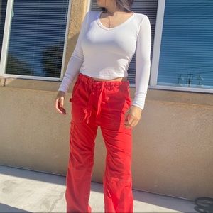 Timing White Long Sleeve V Neck Top Size S